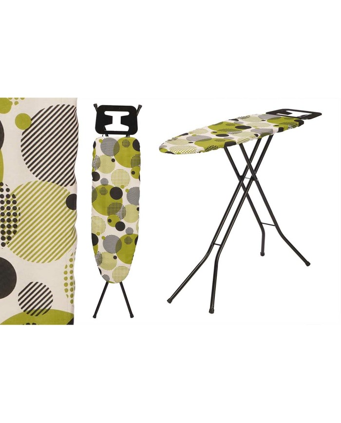 Asse da Stiro Kipit 18358 - CB-218 Nero Verde Metallo Stoffa (4 Unità)