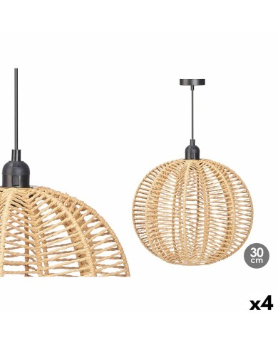 Lampadario 24B521 Nero Naturale Metallo Carta 40 W 28 x 26 x 28 cm (4 Unità)