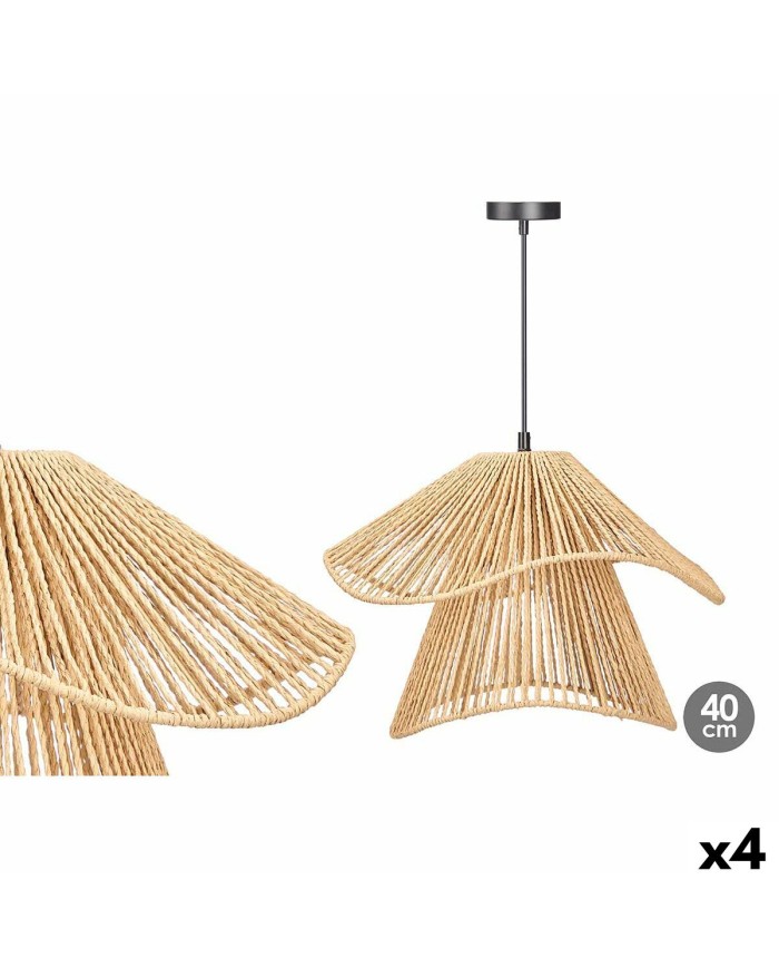 Lampadario 24B513 Nero Naturale Metallo Carta 40 W 41 x 30 x 41 cm (4 Unità)
