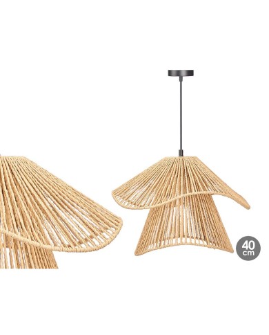Lampadario 24B513 Nero Naturale Metallo Carta 40 W 41 x 30 x 41 cm (4 Unità)