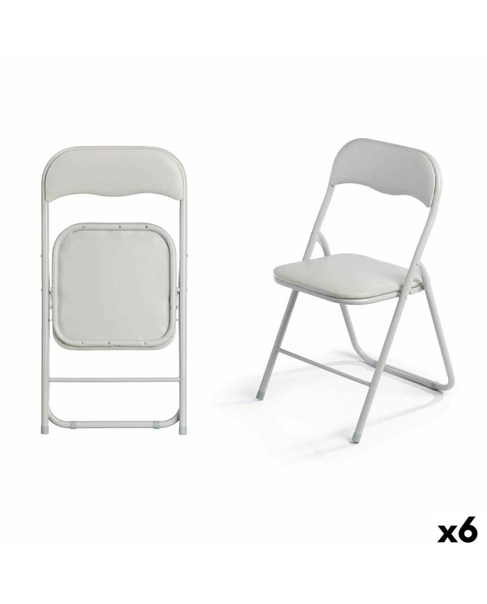 Sedia Pieghevole 10925 Grigio 43 x 46 x 78 cm 88 x 6,5 x 45 cm (6 Unità)