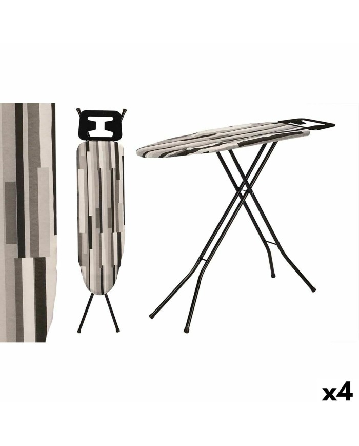 Asse da Stiro Kipit 18358 - CB-143 Bianco Nero Grigio Metallo Stoffa (4 Unità)