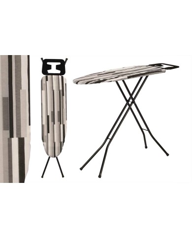Asse da Stiro Kipit 18358 - CB-143 Bianco Nero Grigio Metallo Stoffa (4 Unità) Asse da Stiro Kipit 18358 - CB-143 Bianco Nero Grigio Metallo Stoffa (4 Unità)