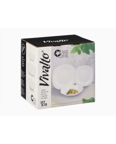 Set di Stoviglie Vivalto F-LFP95-85-90 Bianco Vetro opalino (2 Unità) Set di Stoviglie Vivalto F-LFP95-85-90 Bianco Vetro opalino (2 Unità)