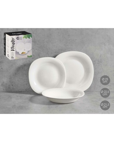 Set di Stoviglie Vivalto F-LFP95-85-90 Bianco Vetro opalino (2 Unità) Set di Stoviglie Vivalto F-LFP95-85-90 Bianco Vetro opalino (2 Unità)
