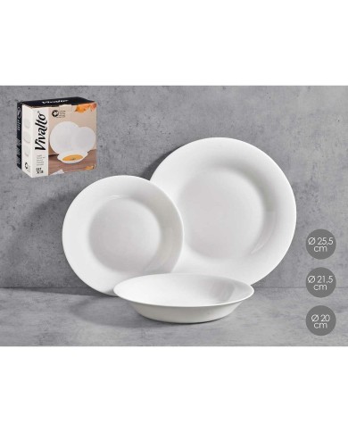 Set di Stoviglie Vivalto F-LP100-80-85 Bianco Vetro opalino (2 Unità) Set di Stoviglie Vivalto F-LP100-80-85 Bianco Vetro opalino (2 Unità)