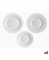 Set di Stoviglie Vivalto F-LP100-80-85 Bianco Vetro opalino (2 Unità)