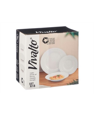 Set di Stoviglie Vivalto F-LGCP105-75-85 Bianco Vetro opalino (2 Unità) Set di Stoviglie Vivalto F-LGCP105-75-85 Bianco Vetro opalino (2 Unità)