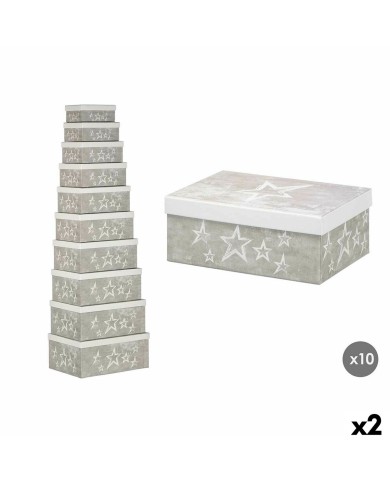 Scatola Decorativa Pincello 63 Bianco Grigio Cartone (2 Unità) Scatola Decorativa Pincello 63 Bianco Grigio Cartone (2 Unità)