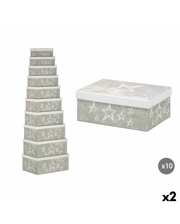 Scatola Decorativa Pincello 63 Bianco Grigio Cartone (2 Unità) Scatola Decorativa Pincello 63 Bianco Grigio Cartone (2 Unità)