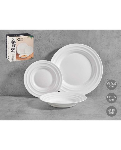 Set di Stoviglie Vivalto F-LGCP105-75-85 Bianco Vetro opalino (2 Unità) Set di Stoviglie Vivalto F-LGCP105-75-85 Bianco Vetro opalino (2 Unità)
