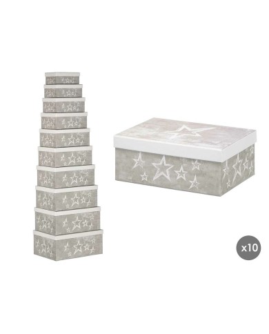 Scatola Decorativa Pincello 63 Bianco Grigio Cartone (2 Unità) Scatola Decorativa Pincello 63 Bianco Grigio Cartone (2 Unità)
