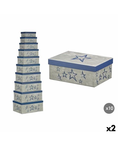 Scatola Decorativa Pincello 66 Azzurro Cartone (2 Unità) Scatola Decorativa Pincello 66 Azzurro Cartone (2 Unità)