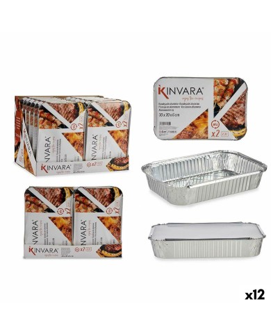 Set di vassoi per Alimenti Kinvara 82176 Argentato Alluminio 2,3 L 21 x 6 x 30,5 cm (12 Unità) Set di vassoi per Alimenti Kinvara 82176 Argentato Alluminio 2,3 L 21 x 6 x 30,5 cm (12 Unità)