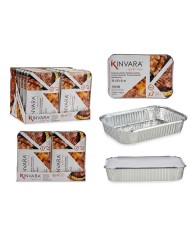 Set di vassoi per Alimenti Kinvara 82176 Argentato Alluminio 2,3 L 21 x 6 x 30,5 cm (12 Unità)