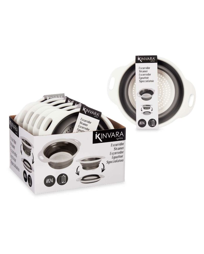 Colino Kinvara 81604 Bianco Grigio polipropilene TPR 25 x 20 x 8,5 cm 25 x 3 x 20 cm (6 Unità) Colino Kinvara 81604 Bianco Grigio polipropilene TPR 25 x 20 x 8,5 cm 25 x 3 x 20 cm (6 Unità)