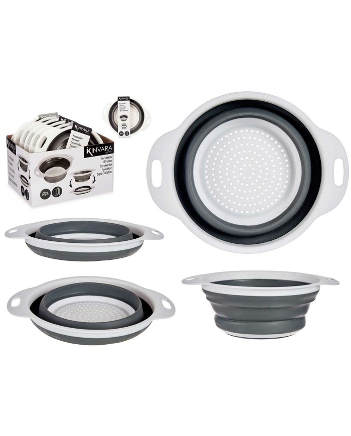 Colino Kinvara 81604 Bianco Grigio polipropilene TPR 25 x 20 x 8,5 cm 25 x 3 x 20 cm (6 Unità) Colino Kinvara 81604 Bianco Grigio polipropilene TPR 25 x 20 x 8,5 cm 25 x 3 x 20 cm (6 Unità)