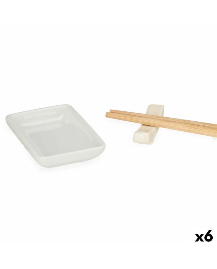 Set per Sushi Kinvara 1249SJ4111 Bianco Bambù Porcellana (12 Pezzi) (6 Unità)