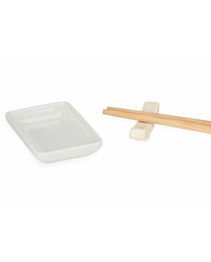 Set per Sushi Kinvara 1249SJ4111 Bianco Bambù Porcellana (12 Pezzi) (6 Unità)