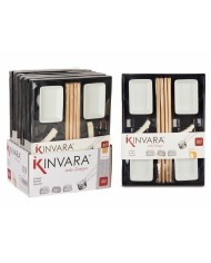 Set per Sushi Kinvara 1249SJ4111 Bianco Bambù Porcellana (12 Pezzi) (6 Unità)