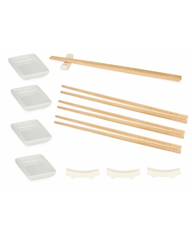 Set per Sushi Kinvara 1249SJ4111 Bianco Bambù Porcellana (12 Pezzi) (6 Unità)