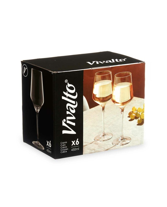 Calice per vino Vivalto REJ6345/BHZ6 Trasparente Vetro 450 ml (6 Unità)