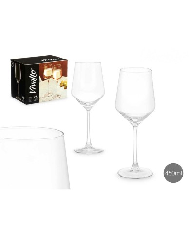 Calice per vino Vivalto REJ6345/BHZ6 Trasparente Vetro 450 ml (6 Unità) Calice per vino Vivalto REJ6345/BHZ6 Trasparente Vetro 450 ml (6 Unità)