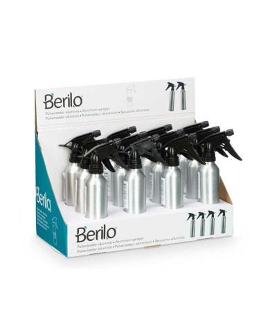 Bottiglia per nebulizzare Berilo 37581 Nero Argentato Alluminio polipropilene 300 ml (12 Unità) Bottiglia per nebulizzare Berilo 37581 Nero Argentato Alluminio polipropilene 300 ml (12 Unità)