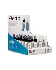 Bottiglia per nebulizzare Berilo CH9979-2 Bianco Nero Trasparente Argentato Alluminio polipropilene 100 ml (24 Unità)