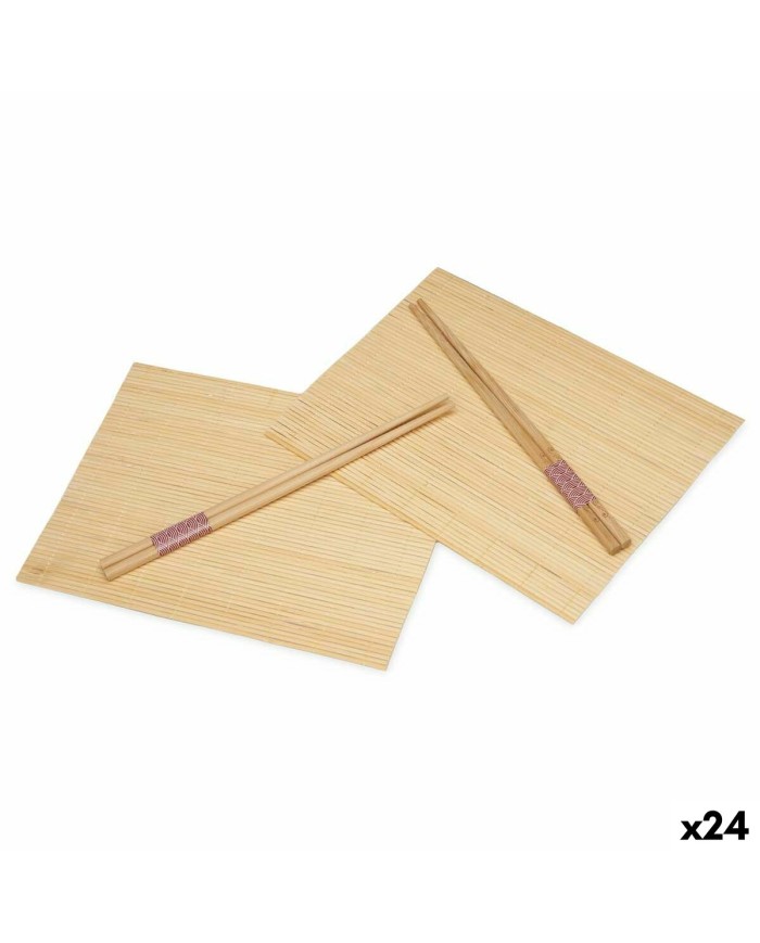 Set per Sushi Kinvara BM-001 Legno Bambù 24 x 18 cm 24 x 0,5 x 0,5 cm (24 Unità)