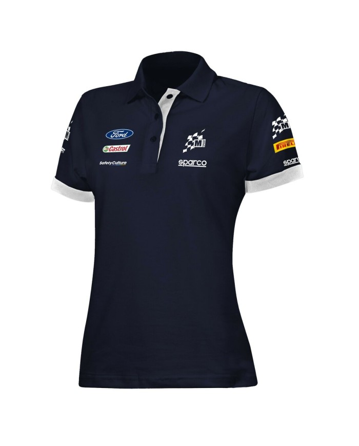 Polo a Maniche Corte Sparco S013007MSBM1S Blu Marino Donna S