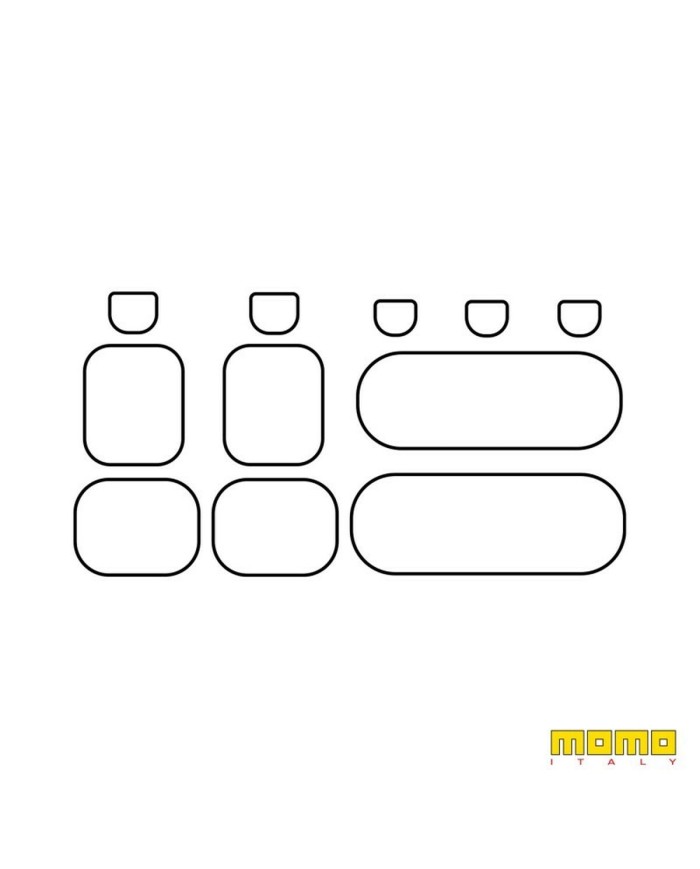 Set di Coprisedili MOMO MOMLSC050BR Nero Rosso 11 Pezzi