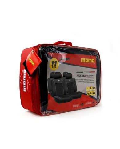 Set di Coprisedili MOMO MOMLSC050BR Nero Rosso 11 Pezzi