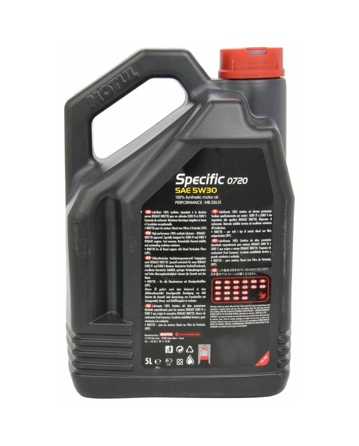 Olio per Motore Auto Specific 0720 5W30 5 L Olio per Motore Auto Specific 0720 5W30 5 L
