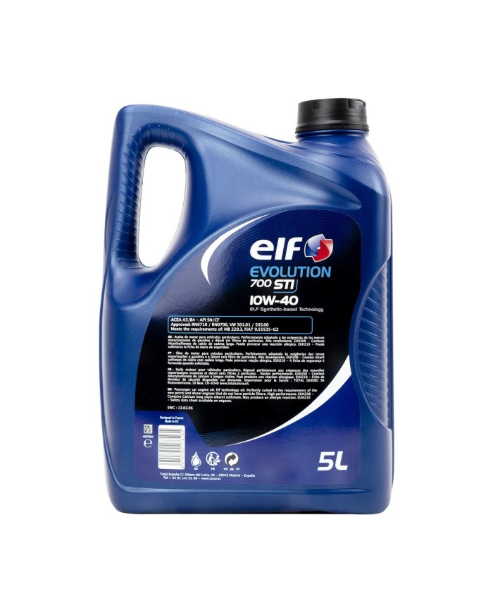 Olio per Motore Auto Elf Evolution 700 STI 10W40 5 L