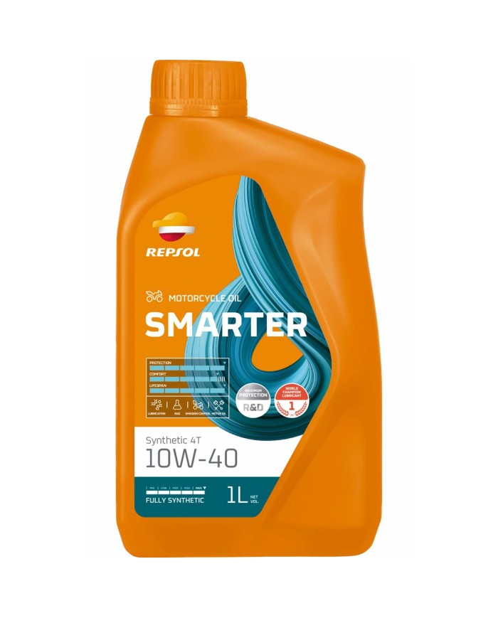 Olio per Motore Moto Repsol Smarter 10W40 1 L Olio per Motore Moto Repsol Smarter 10W40 1 L