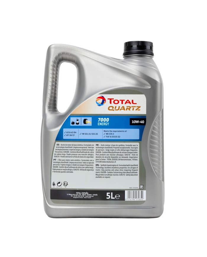 Olio per Motore Auto Total 7000 ENERGY 10W40 5 L Olio per Motore Auto Total 7000 ENERGY 10W40 5 L