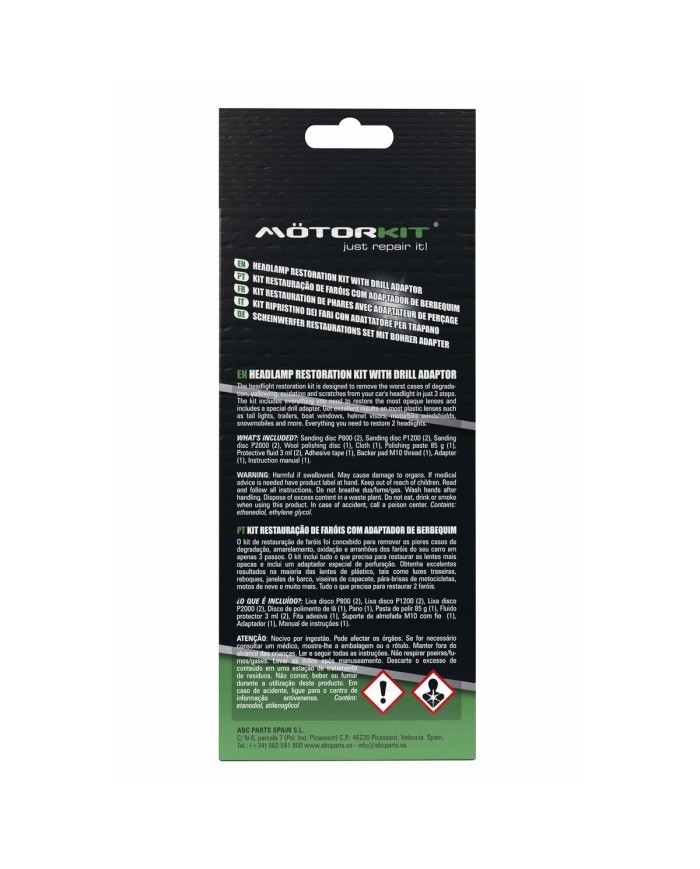 Restauratore di Fari Motorkit MOT1005 Trapano