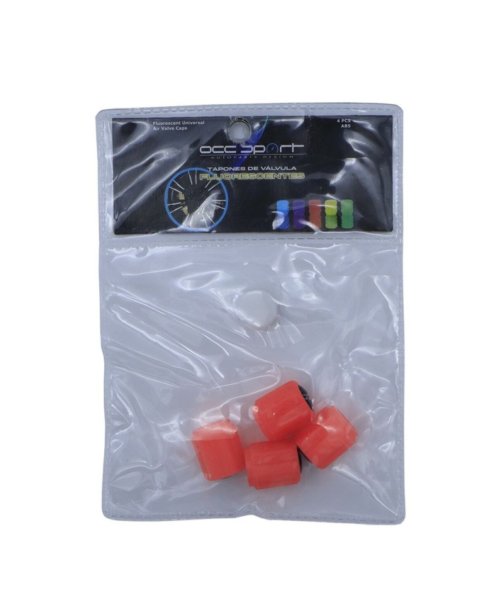 Set di tappi OCC Motorsport OCCLEV001 4 Unità Fluorescente Rosso