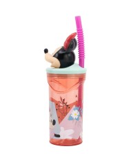 Bicchiere con Cannuccia Minnie Mouse CZ11337 Rosa 360 ml 3D