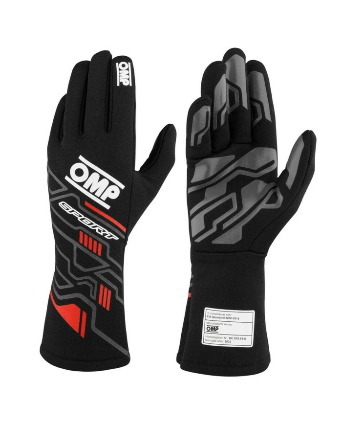 Guanti da guida da uomo OMP SPORT Nero/Rosso XL