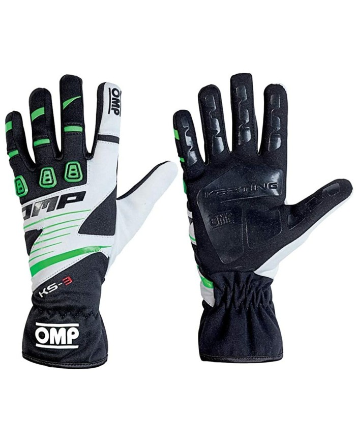 Guanti Karting OMP KS-3 MY2018 XXS kart Bianco Nero Verde