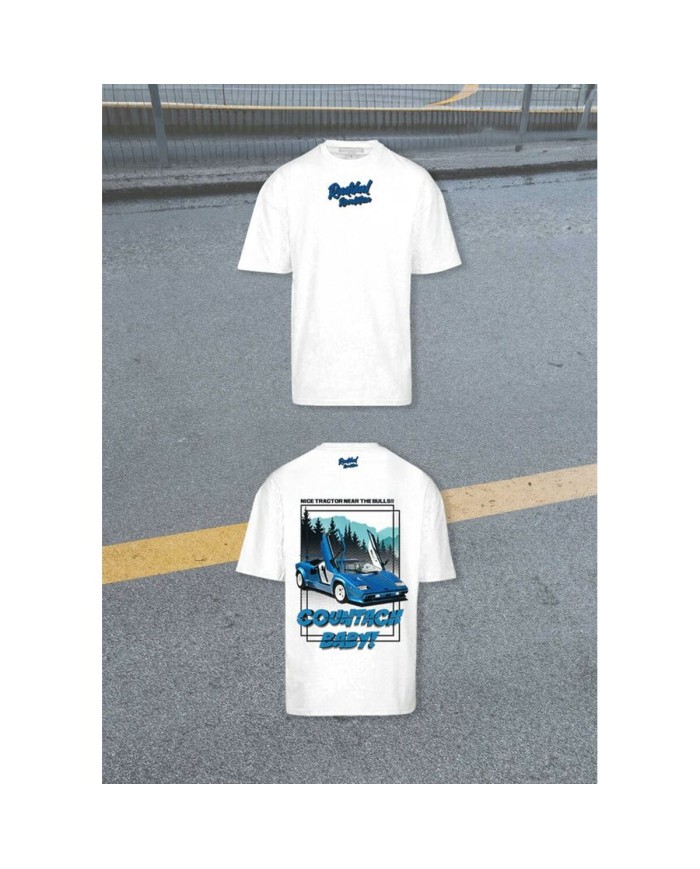 Maglia a Maniche Corte Uomo RADIKAL NICE TRACTOR NEAR THE BULLS Bianco XXL