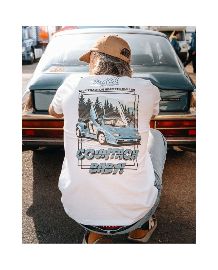 Maglia a Maniche Corte Uomo RADIKAL NICE TRACTOR NEAR THE BULLS Bianco XXL