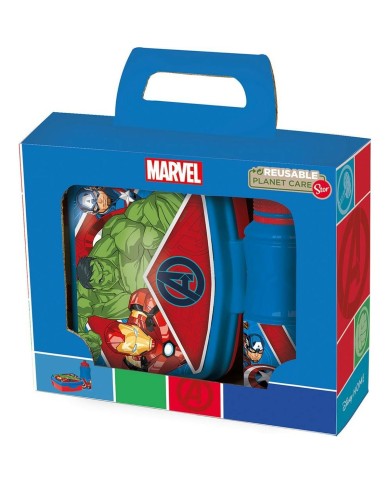 Contenitore per il pranzo con Bottiglia The Avengers CZ11275 380 ml 17 cm Plastica Contenitore per il pranzo con Bottiglia The Avengers CZ11275 380 ml 17 cm Plastica