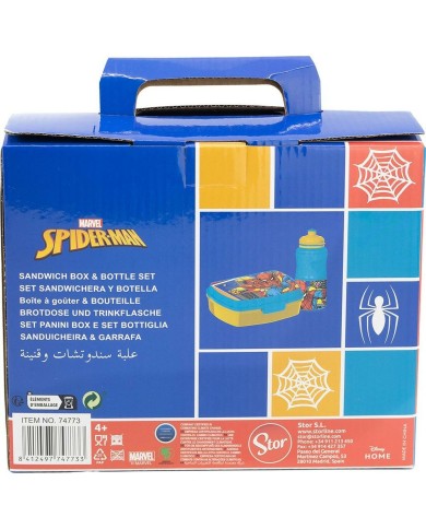 Contenitore per il pranzo con Bottiglia Spider-Man CZ11279 380 ml 17 cm Plastica Contenitore per il pranzo con Bottiglia Spider-Man CZ11279 380 ml 17 cm Plastica