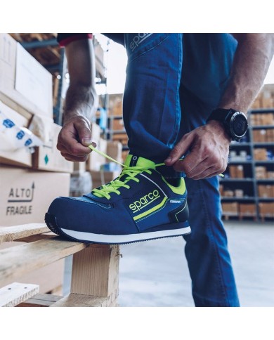 Stivali Racing Sparco GYMKHANA DANI Giallo Azzurro Blu Marino Stivali Racing Sparco GYMKHANA DANI Giallo Azzurro Blu Marino