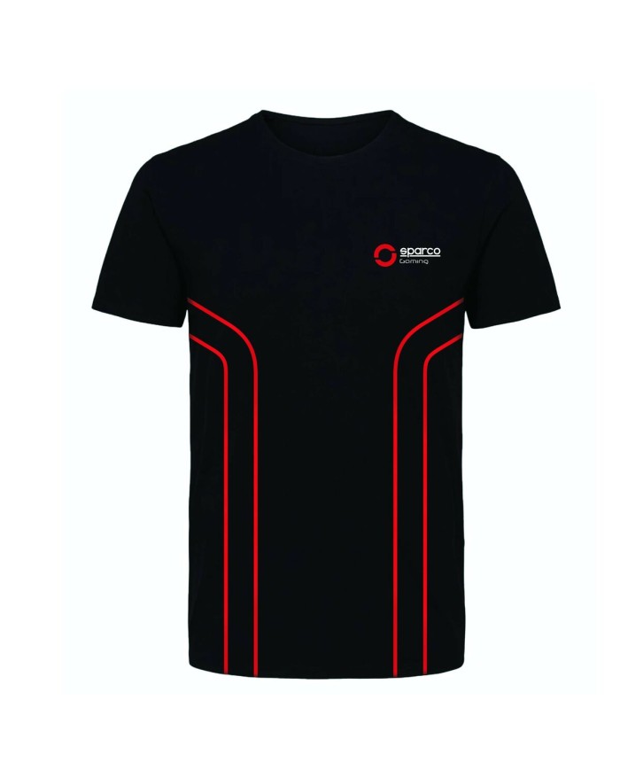 Maglia a Maniche Corte Uomo Sparco GAMING Nero Rosso