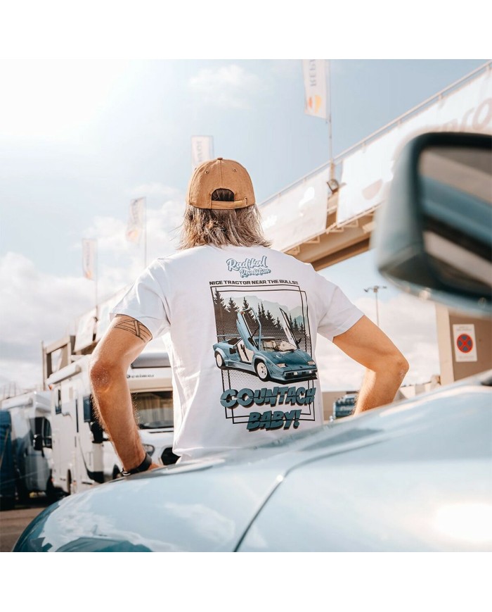 Maglia a Maniche Corte Uomo Radikal Revolution NICE TRACTOR NEAR THE BULLS Bianco M