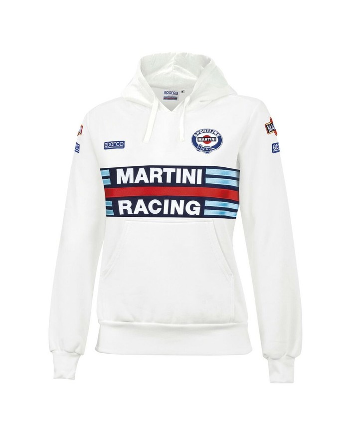 Felpa con Cappuccio Donna Sparco Martini Racing Bianco